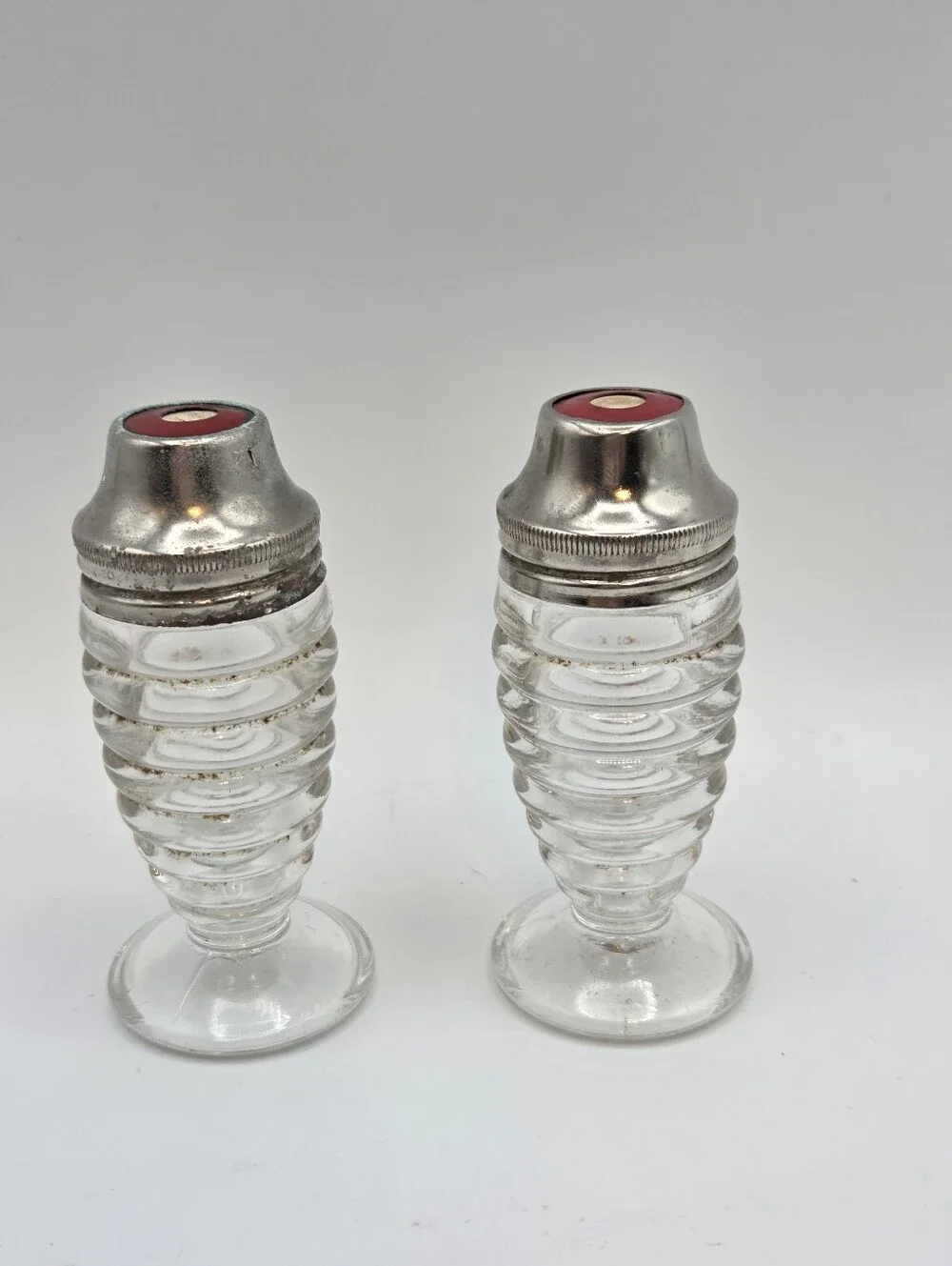 Vintage MCM Hazel Atlas Airko Beehive Salt and Pepper Shaker Set